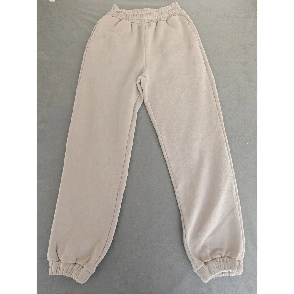 Comfrt mens Small Beige Jogger Sweatpants Fleece Lounge Athleisure Pants